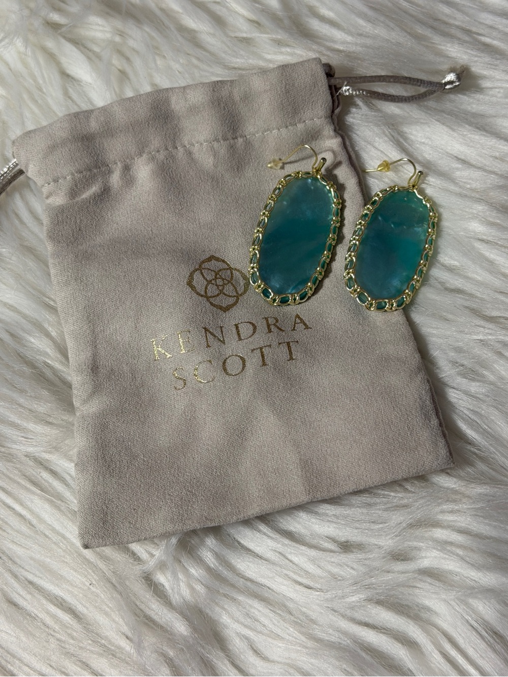 Kendra Scott Elle Drop Earrings - Gold & Teal